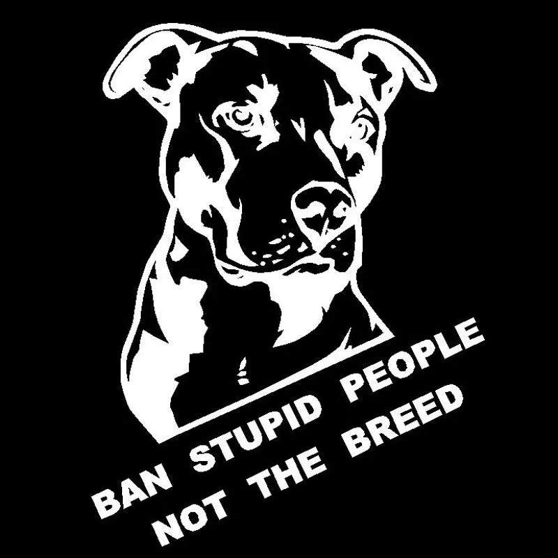 Ban Stupid People Not The Breed Pitbull Car Sticker Black/Sliver C8-0847