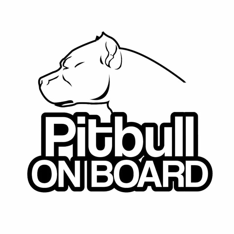 Wavehands Car Sticker Vinyl 16*13.9cm Pitbull On Board Dog 3D Sticker On Car Body Door Sticker  Decal Funny  Car Styling