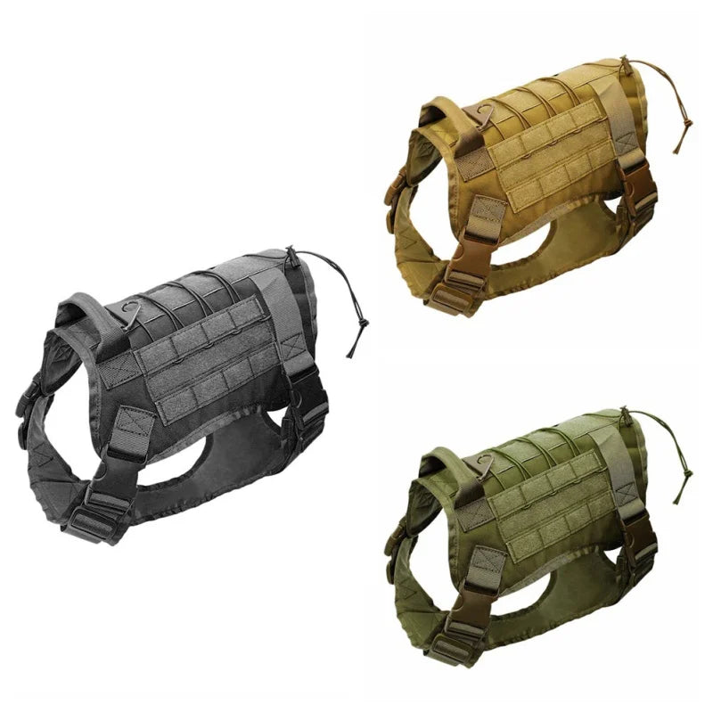 Tactical Dog Vest Working Dog K9 Harness Nylon Bungee Leash