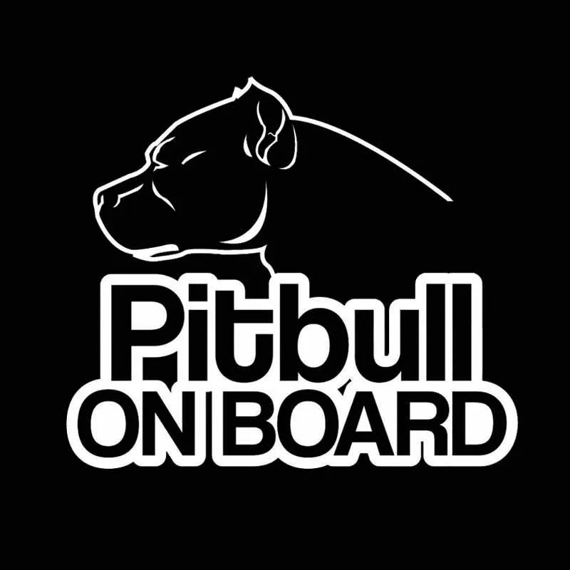 Wavehands Car Sticker Vinyl 16*13.9cm Pitbull On Board Dog 3D Sticker On Car Body Door Sticker  Decal Funny  Car Styling