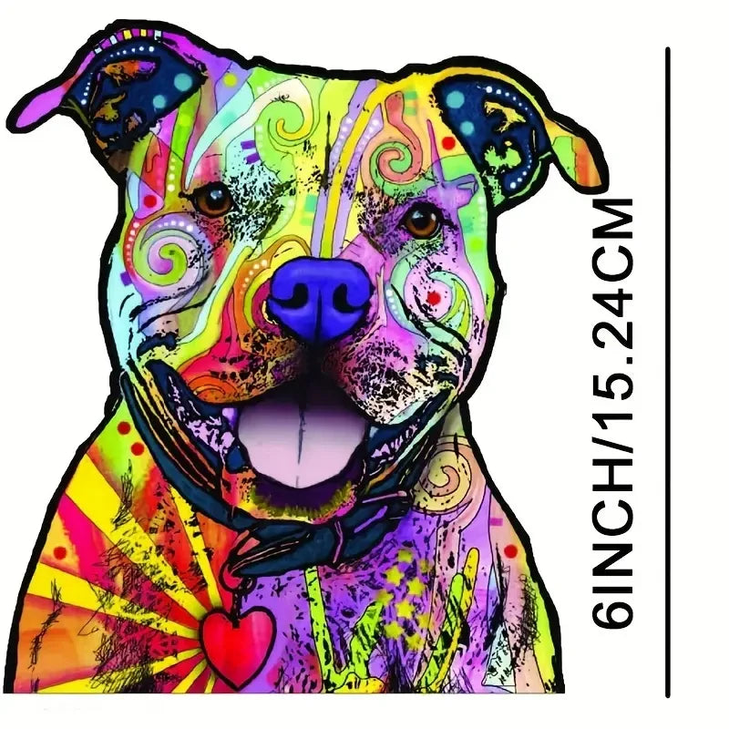 Dean Russo Pit Bull Car Stickers 6 In, Outdoor Rated Vinyl Sticker