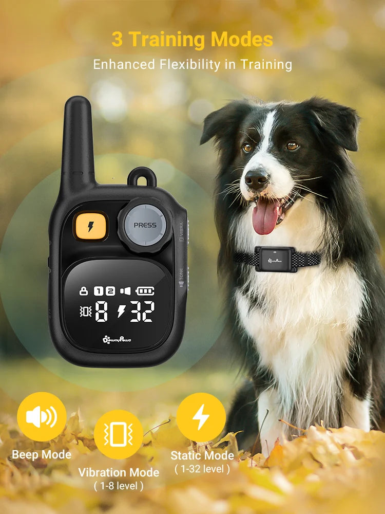 Downypaws Electric Dog Training Collar Remote Control Waterproof Rechargeable