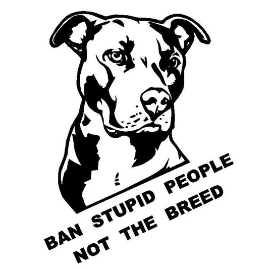 Ban Stupid People Not The Breed Pitbull Car Sticker Black/Sliver C8-0847