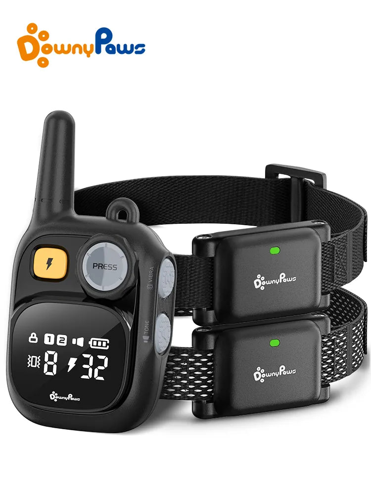 Downypaws Electric Dog Training Collar Remote Control Waterproof Rechargeable